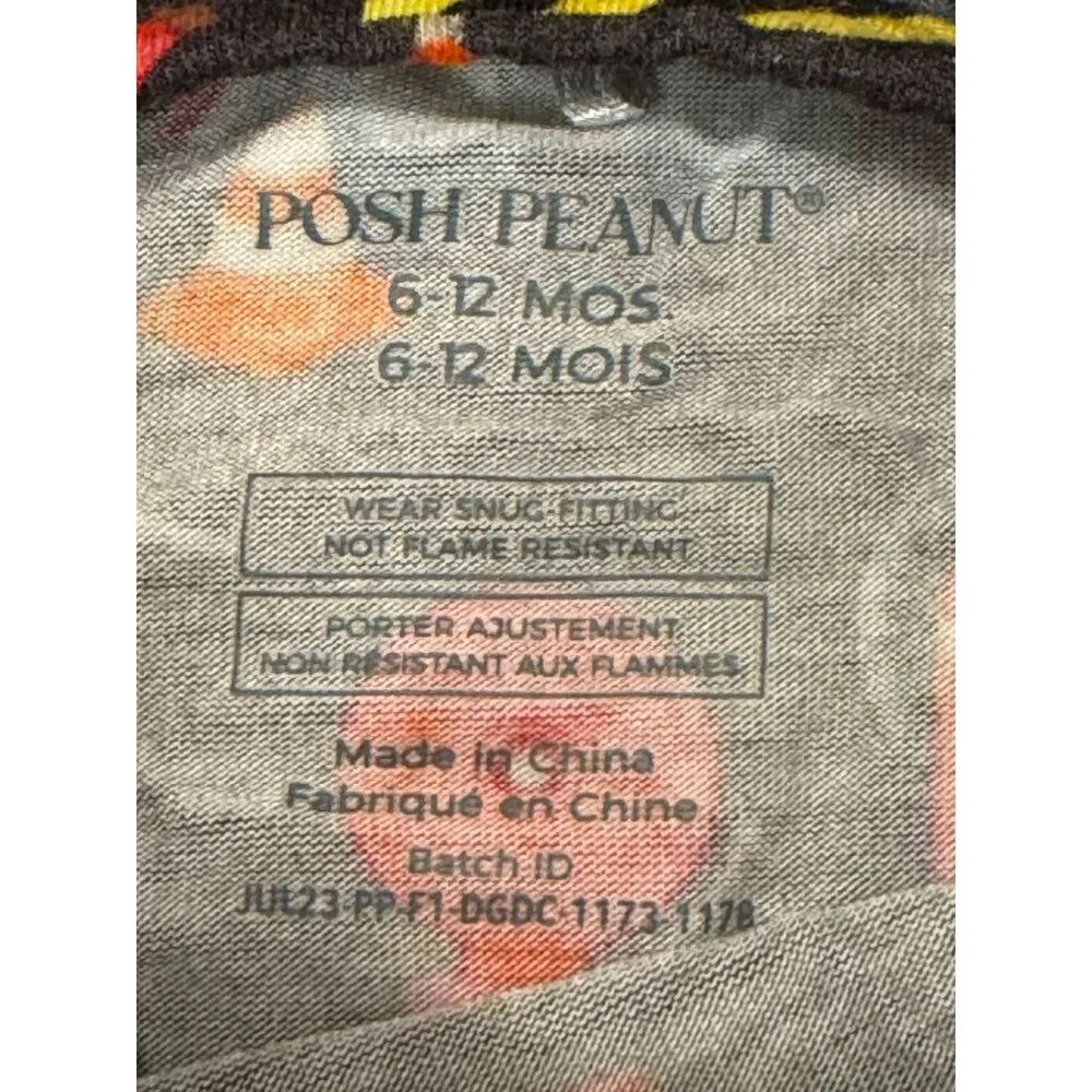 Posh Peanut Baby Pajamas 6–12 Months – Firetruck & Firefighter Print 2-Piece Set